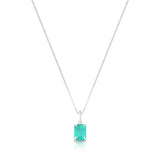Colar pingente zircônia turquesa