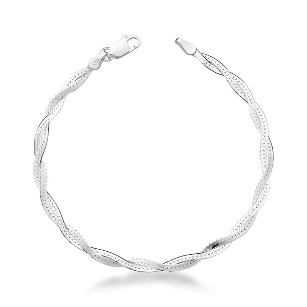 Pulseira Lisa Malha Trançada