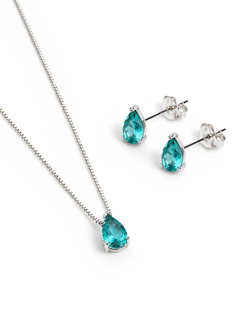 Conjunto Zircônia Turmalina Ovala